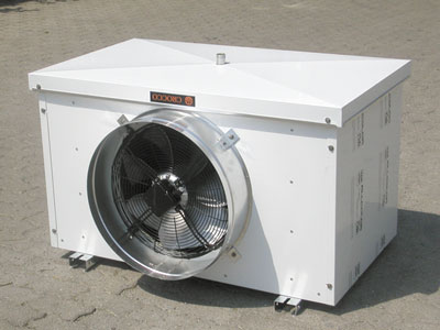 Воздухоохладитель с диффузором под текстильный воздуховод