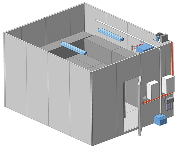 Компоновочный чертёж климатической камеры постоянных условий объёмом 53 м3 