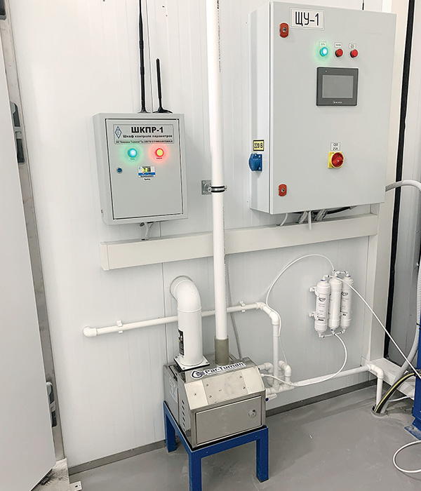  Ультразвуковой увлажнитель с системой водоподготовки и шкафами управления 