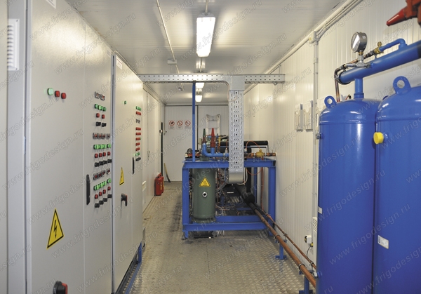 Пример отделки и компоновки внутреннего объема 40-футового контейнера системы холодоснабжения Фригодизайн®