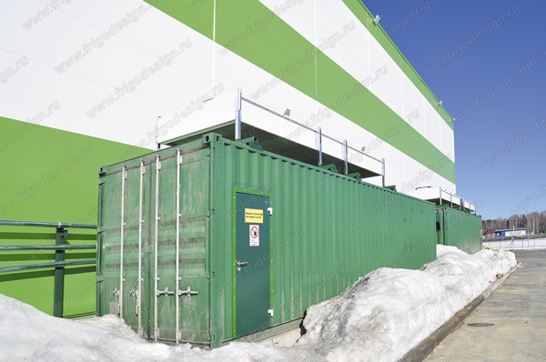 Мобильные контейнерные установки ООО «Фриготрейд» для системы холодоснабжения распределительного склада