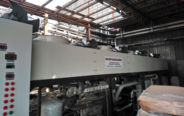 Моноблочная установка охлаждения жидкости на заводе производителя вин Моноблочная установка охлаждения жидкости на заводе производстеля вин