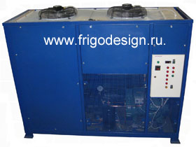 Низкотемпературная холодильная машина с насосом и конденсатором в кожухе