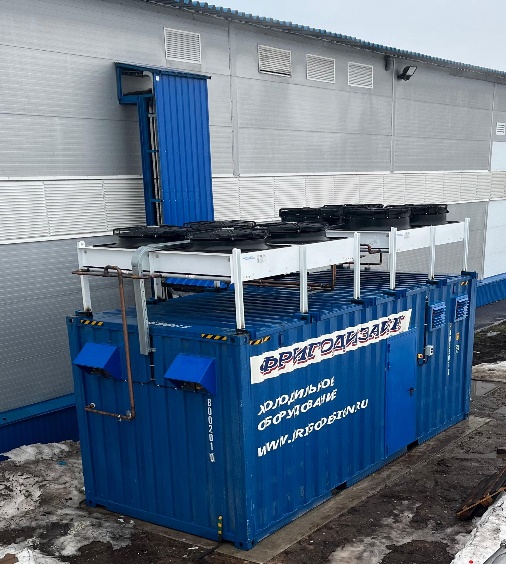 Контейнерная установка для двух холодильных агрегатов технологических цехов птицефабрики Контейнерная установка для двух холодильных агрегатов технологических цехов птицефабрики